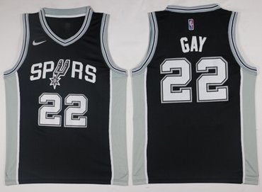 Spurs #22 Rudy Gay Black NBA Swingman Nike Jersey