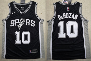 Spurs 10 DeMar DeRozan Black 2018-19 Nike Swingman Jersey