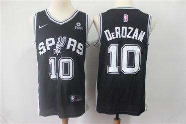 Spurs 10 DeMar DeRozan Black Nike Swingman Jersey