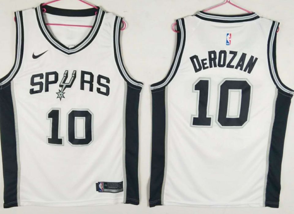 Spurs 10 DeMar DeRozan White Nike Swingman Jersey