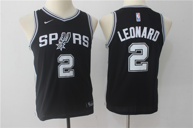 Spurs 2 Kawhi Leonard Black Youth Nike Swingman Jersey
