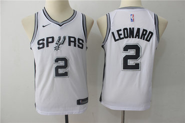 Spurs 2 Kawhi Leonard White Youth Nike Swingman Jersey