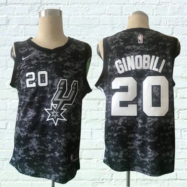 Spurs 20 Manu Ginobili Black City Edition Nike Swingman Jersey