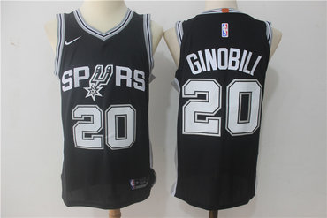 Spurs 20 Manu Ginobili Black Nike Jersey