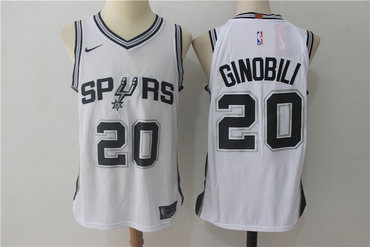 Spurs 20 Manu Ginobili White Nike Jersey