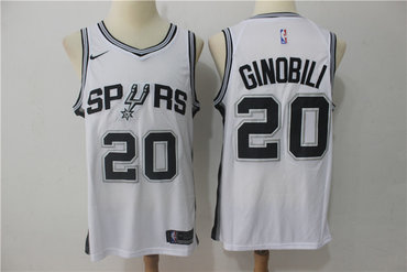 Spurs 20 Manu Ginobili White Nike Swingman Jersey