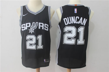 Spurs 21 Tim Duncan Black Nike Jersey