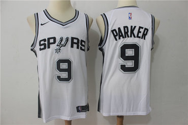 Spurs 9 Tony Parker White Nike Swingman Jersey