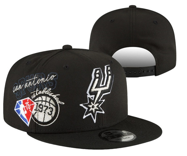Spurs Black Snapback Hat --YD