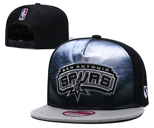 Spurs Galaxy Logo Black Adjustable Hat TX