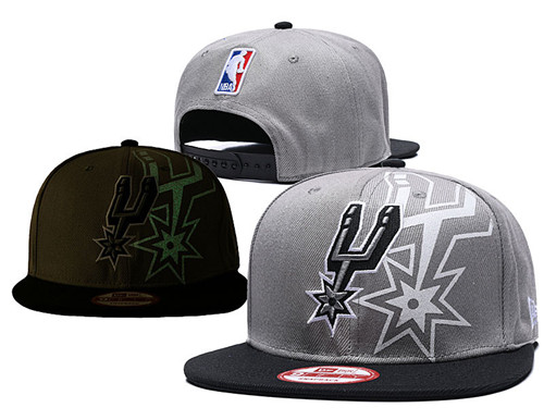 Spurs Team Logo Gray Black Adjustable Hat GS