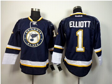 St. Louis Blues 1# Elliott Blue NHL Jersey