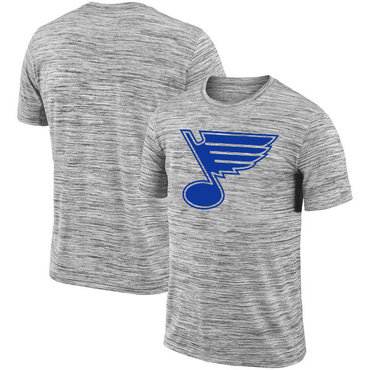 St. Louis Blues 2018 Heathered Black Sideline Legend Velocity Travel Performance T-Shirt