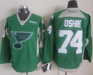 St. Louis Blues#74 T.J Oshie Green Practice Stitched NHL Jersey