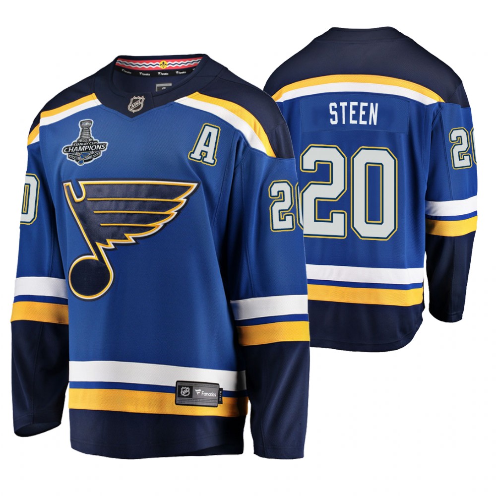 St. Louis Blues Alexander Steen Blue 2019 Stanley Cup Champions Home Men's Jersey