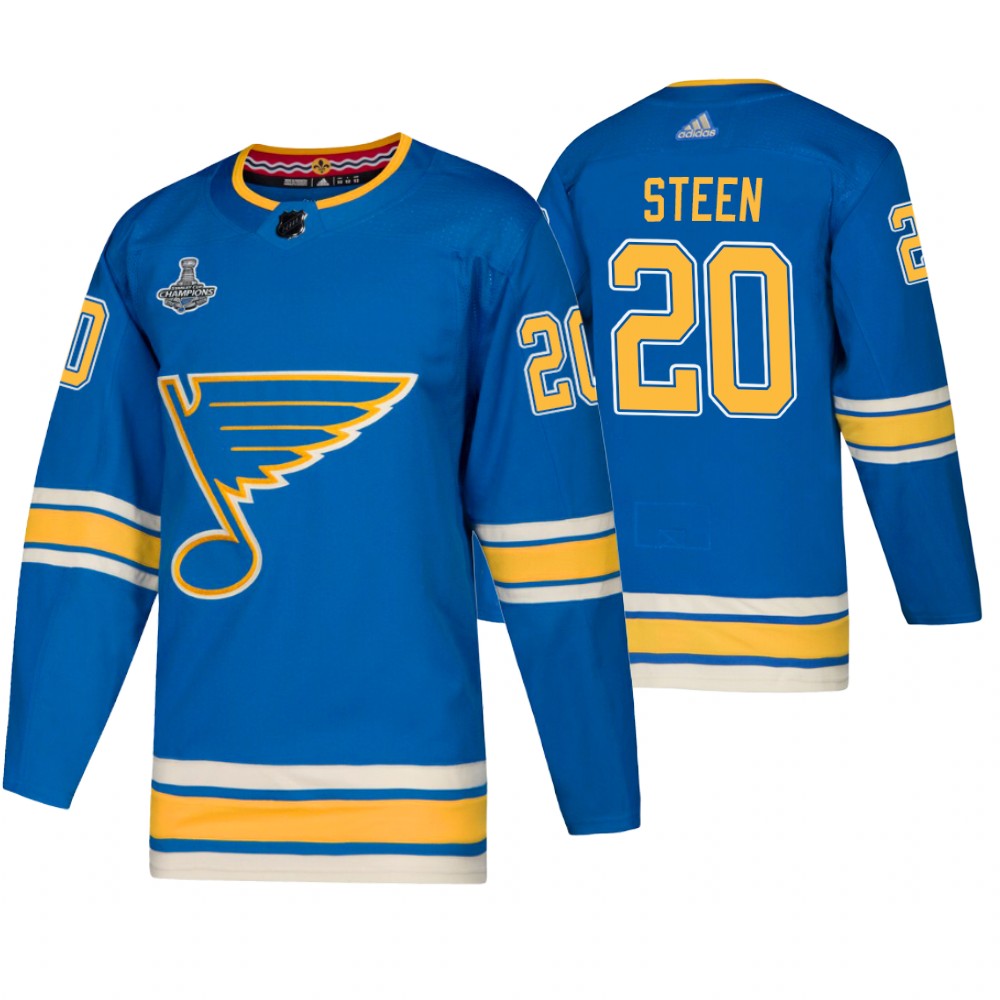 St. Louis Blues Alexander Steen Blue 2019 Stanley Cup Champions Men's Jersey