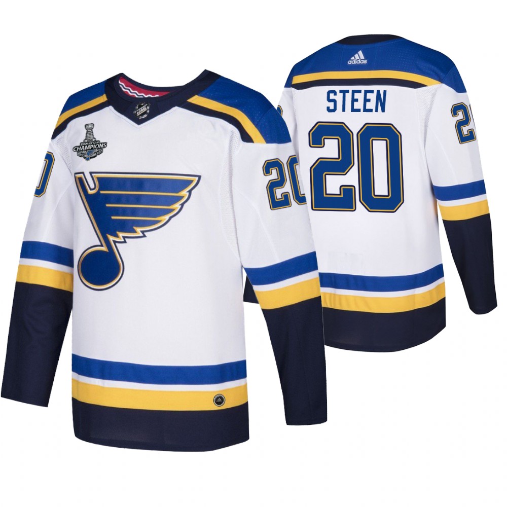 St. Louis Blues Alexander Steen White 2019 Stanley Cup Champions Men's Jersey