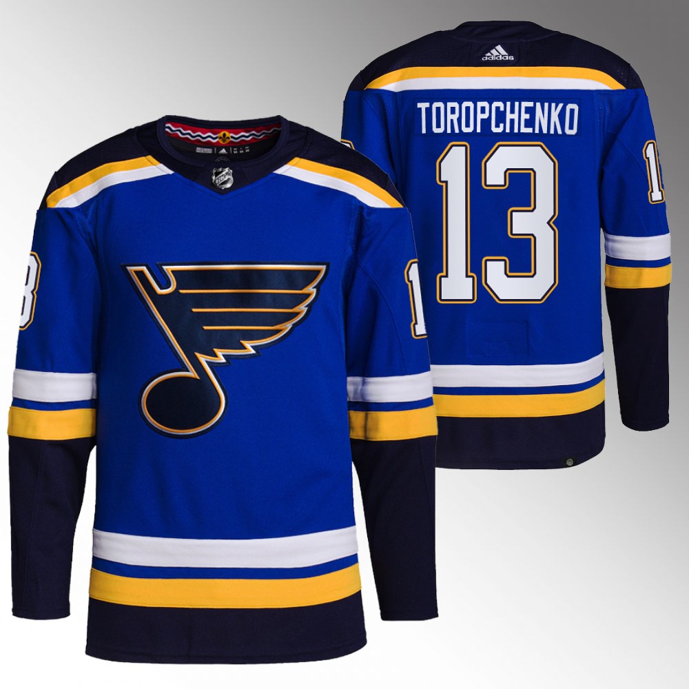 St. Louis Blues Alexey Toropchenko Blue Authentic Primegreen Home Jersey