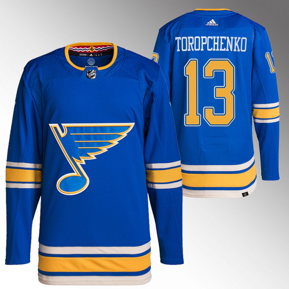 St. Louis Blues Alexey Toropchenko Blue Primegreen Authentic Alternate Jersey