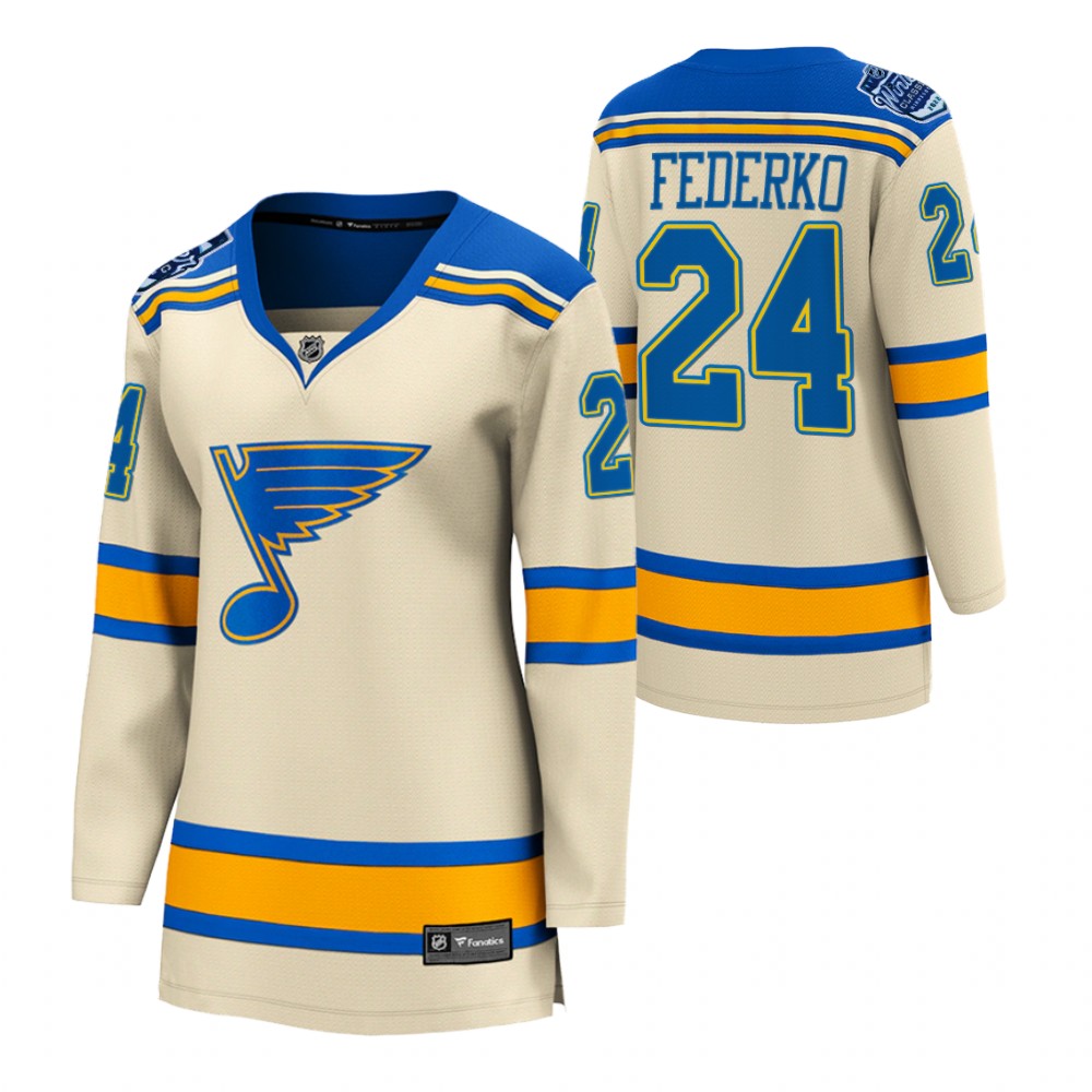 St. Louis Blues Bernie Federko Women Cream 2022 Winter Classic Jersey