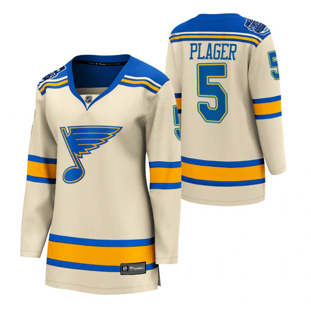 St. Louis Blues Bob Plager Women Cream 2022 Winter Classic Jersey