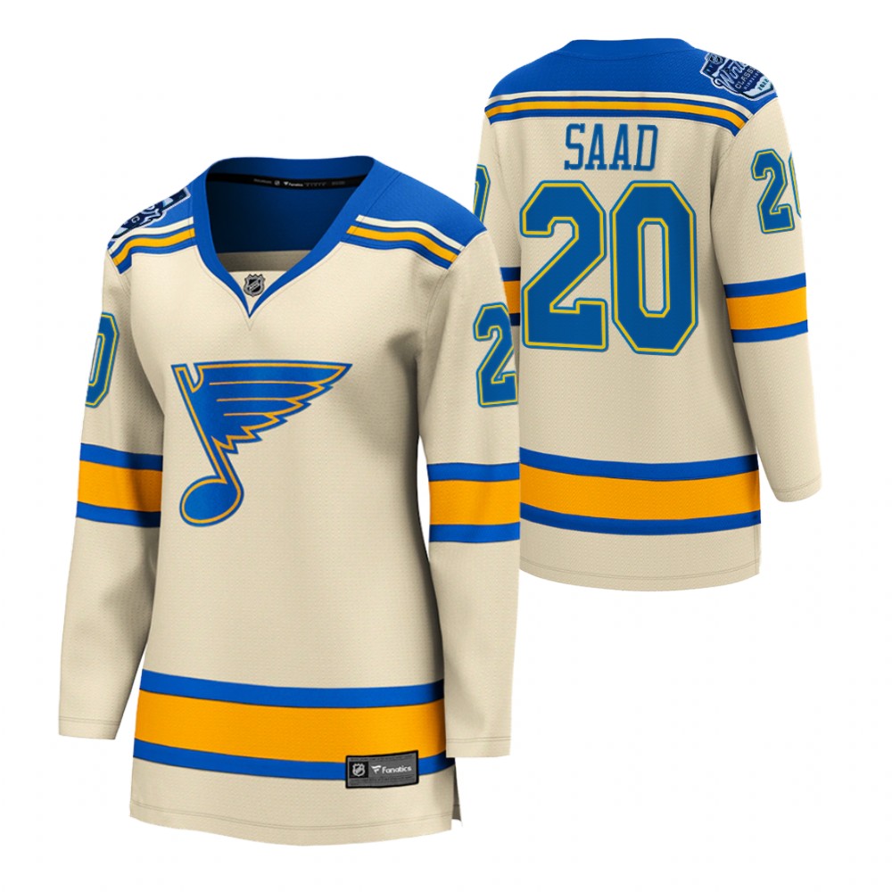St. Louis Blues Brandon Saad Women Cream 2022 Winter Classic Jersey