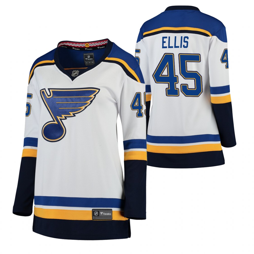 St. Louis Blues Colten Ellis Women White 2020-21 Away Jersey