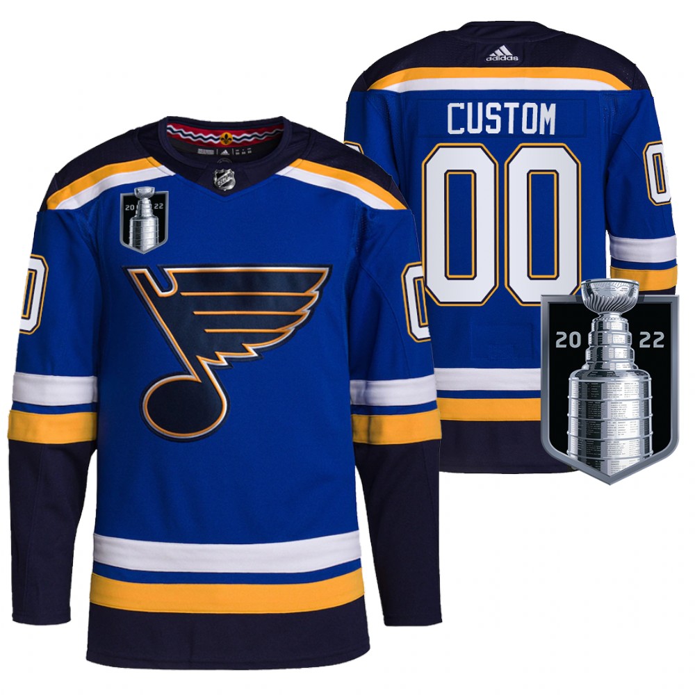 St. Louis Blues Custom Blue 2022 Stanley Cup Playoffs Authentic Pro Jersey