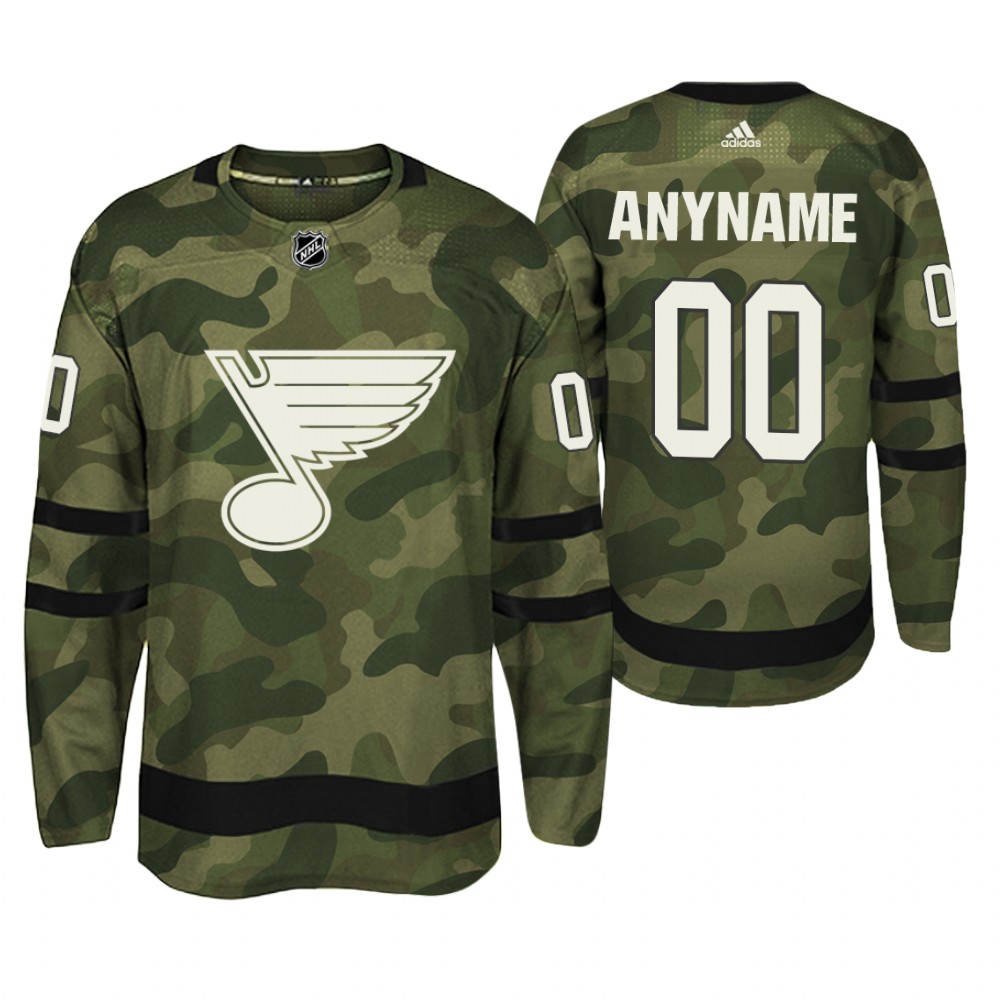 St. Louis Blues Custom Camo Armed Special Forces Player Jersey