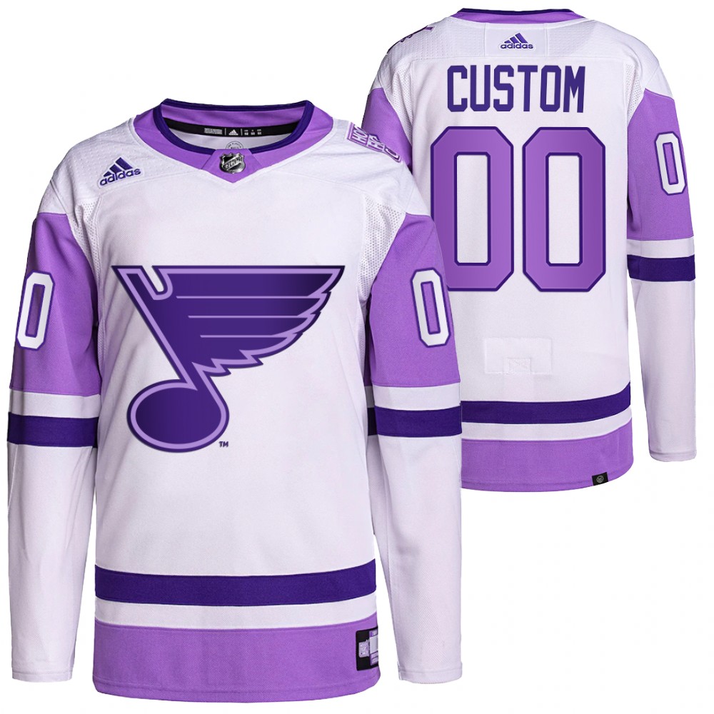 St. Louis Blues Custom HockeyFightsCancer White Primegreen Authentic Jersey