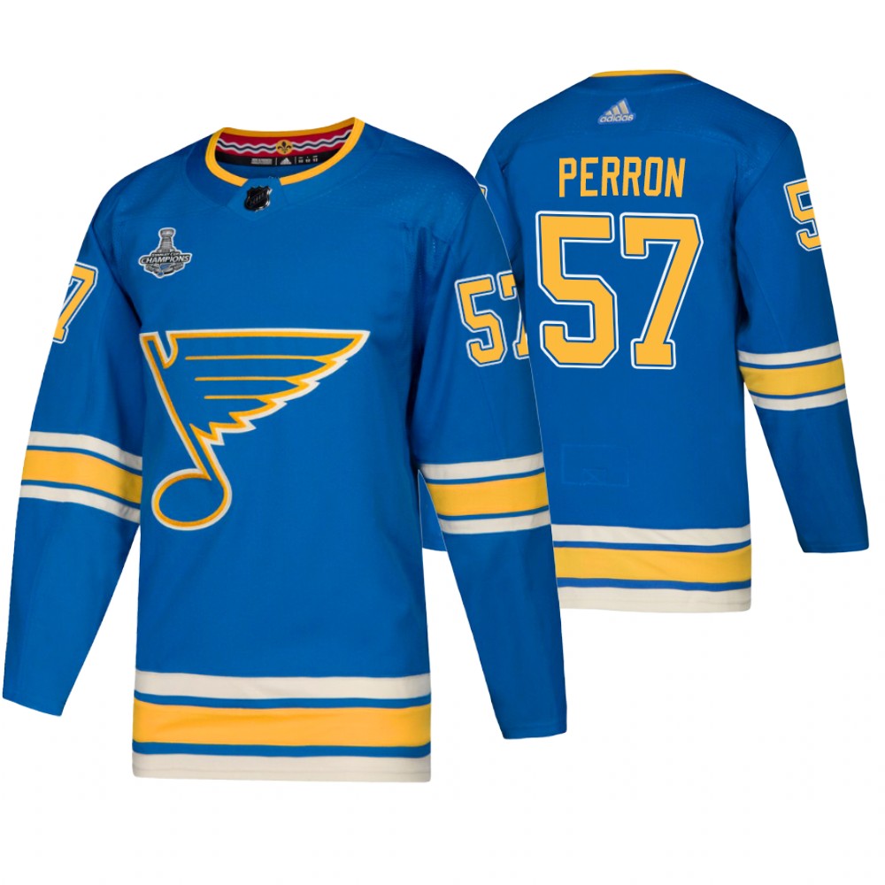 St. Louis Blues David Perron Blue 2019 Stanley Cup Champions Men's Jersey