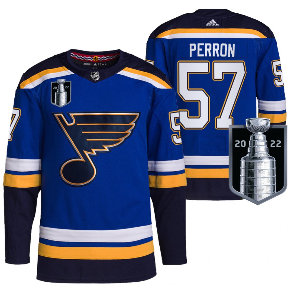 St. Louis Blues David Perron Blue 2022 Stanley Cup Playoffs Authentic Pro Jersey