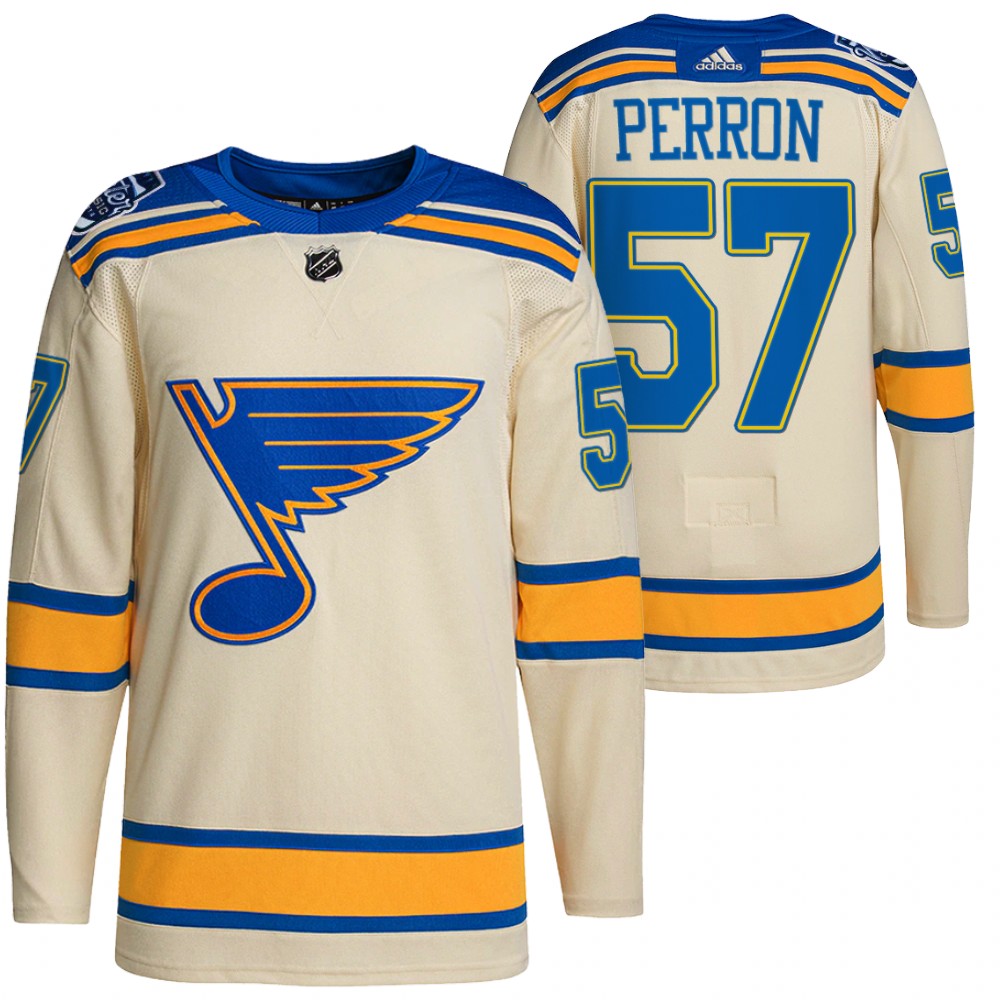 St. Louis Blues David Perron Cream 2022 Winter Classic Authentic Jersey