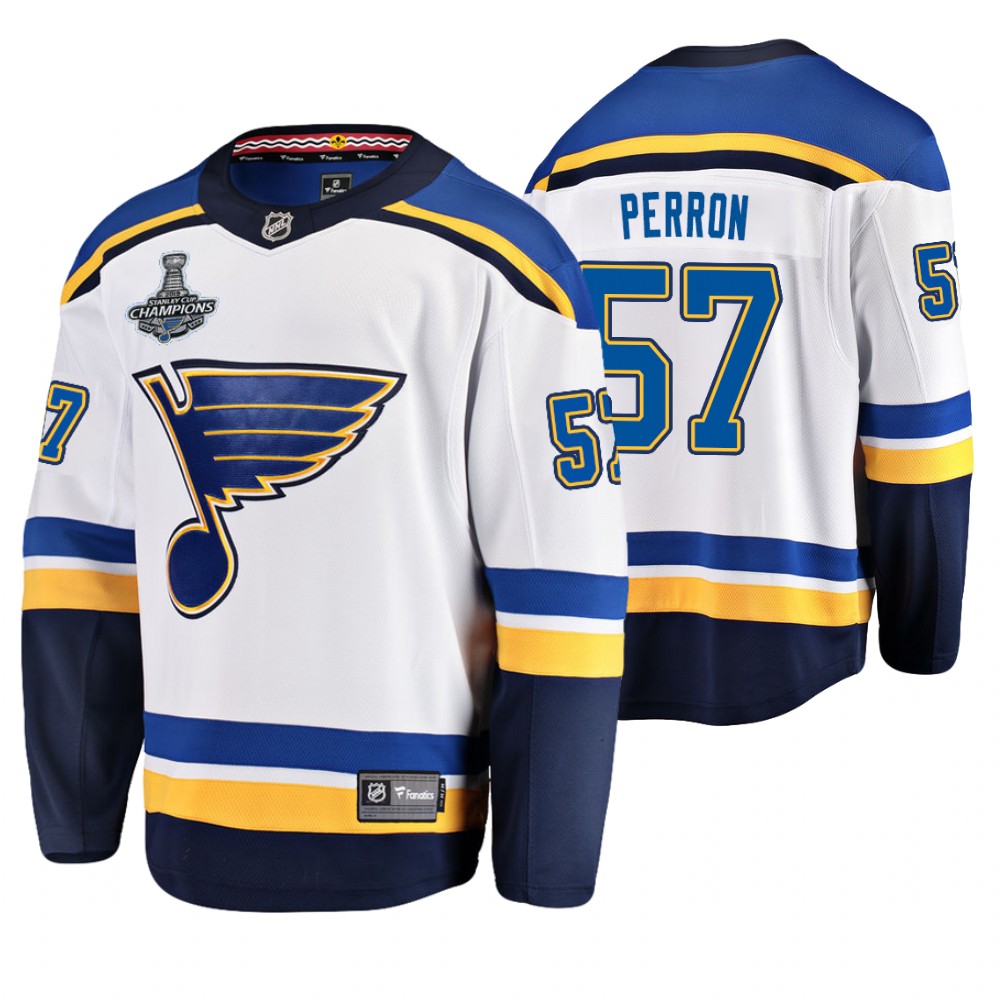 St. Louis Blues David Perron White 2019 Stanley Cup Champions Away Men's Jersey