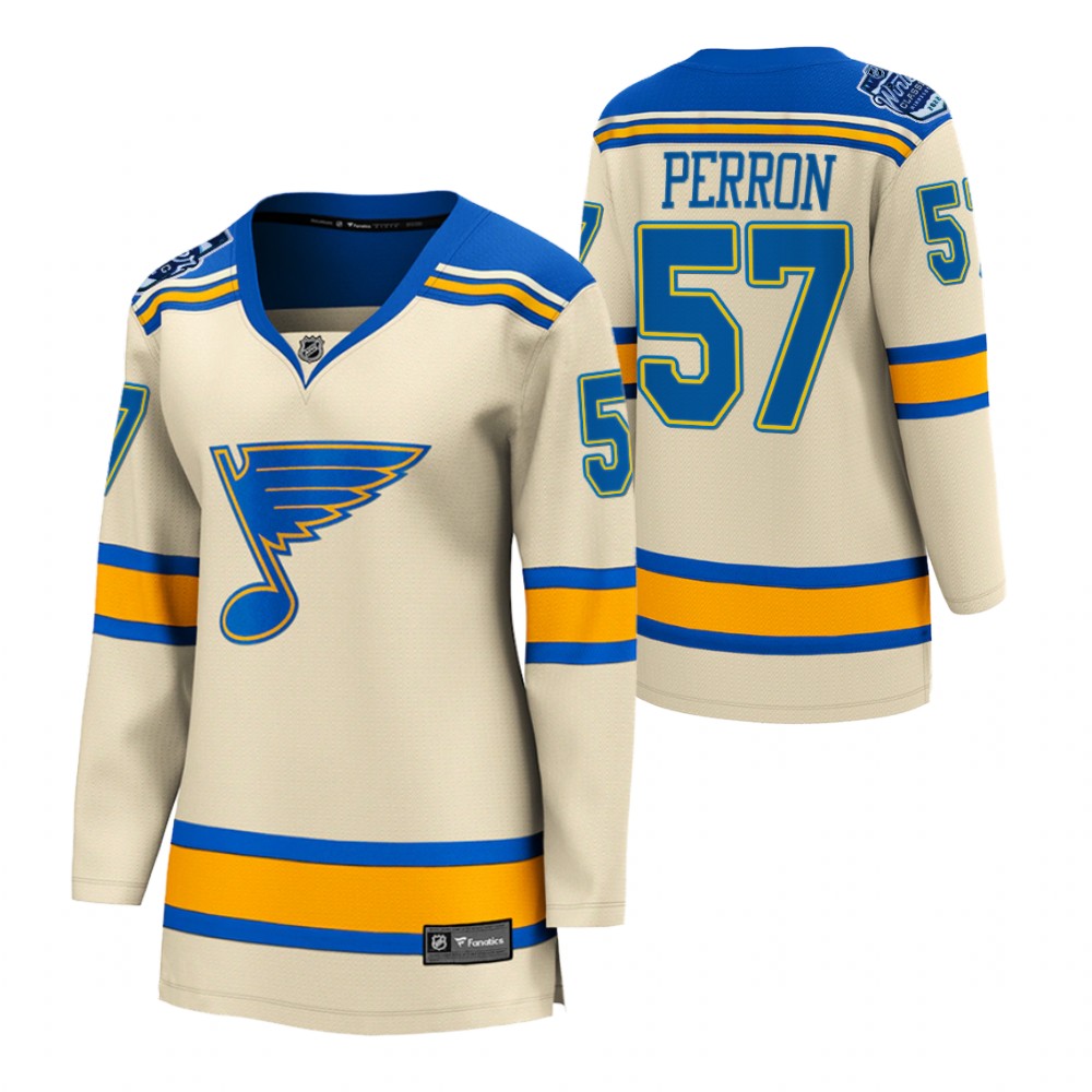 St. Louis Blues David Perron Women Cream 2022 Winter Classic Jersey
