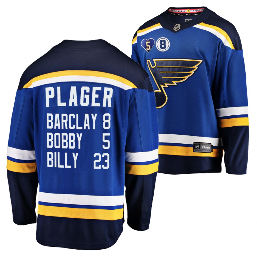 St. Louis Blues Honor Plager Family commemorative Blue Jersey
