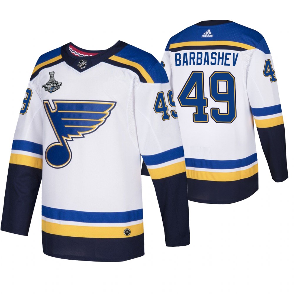 St. Louis Blues Ivan Barbashev White 2019 Stanley Cup Champions Men's Jersey