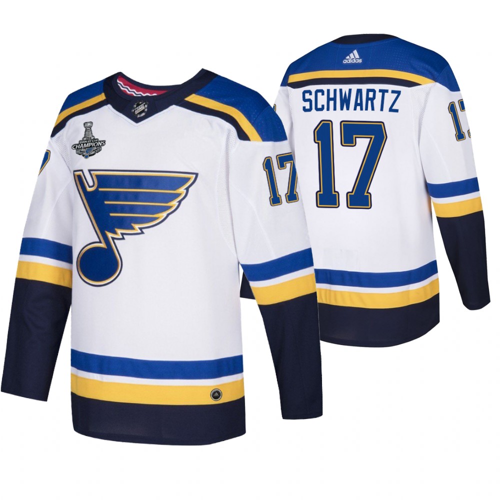 St. Louis Blues Jaden Schwartz White 2019 Stanley Cup Champions Men's Jersey