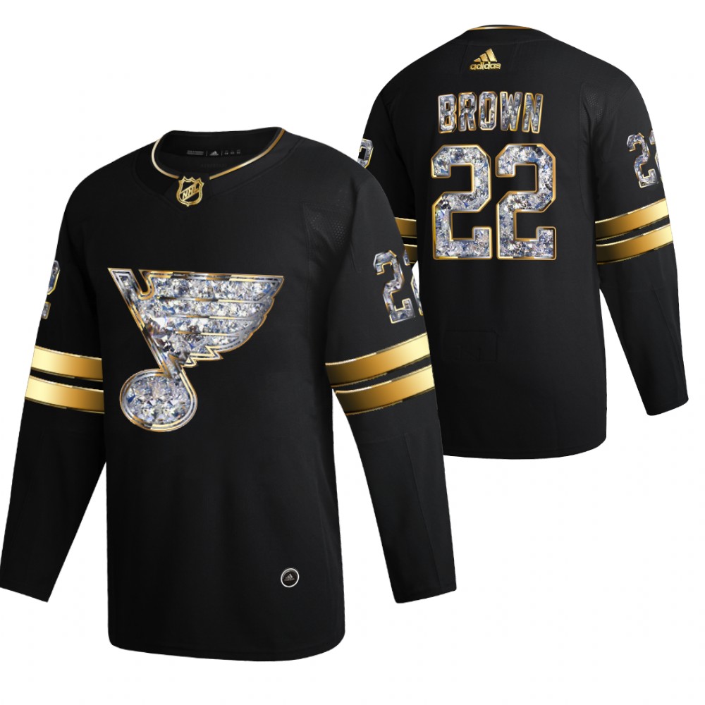 St. Louis Blues Logan Brown Black 2022 Stanley Cup Playoffs Diamond Edition Jersey