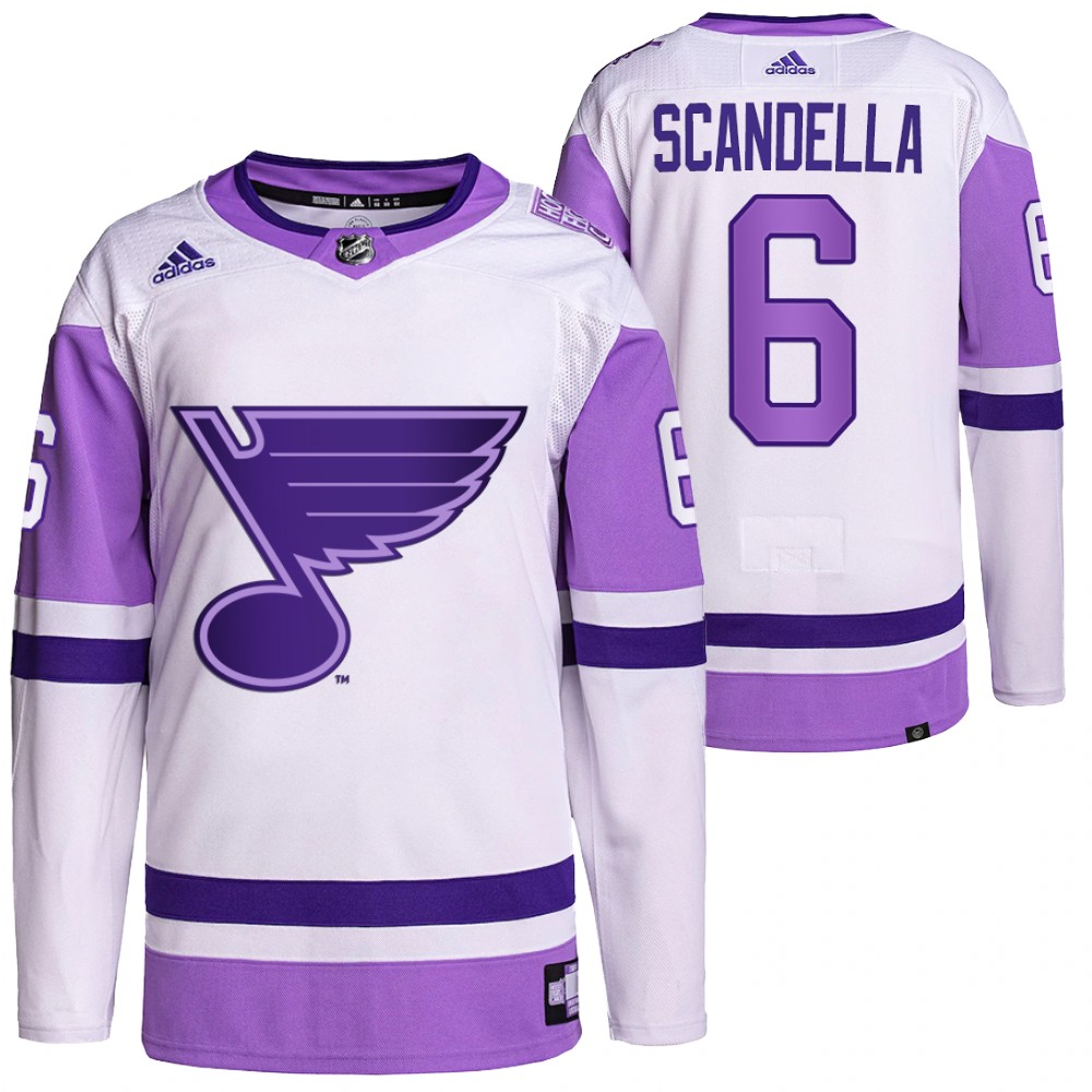 St. Louis Blues Marco Scandella HockeyFightsCancer White Primegreen Authentic Jersey