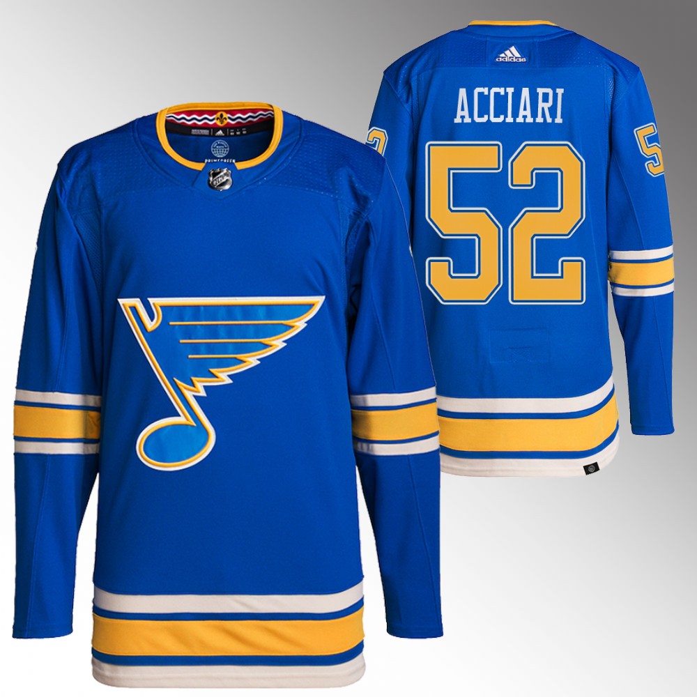St. Louis Blues Noel Acciari Blue Primegreen Authentic Alternate Jersey