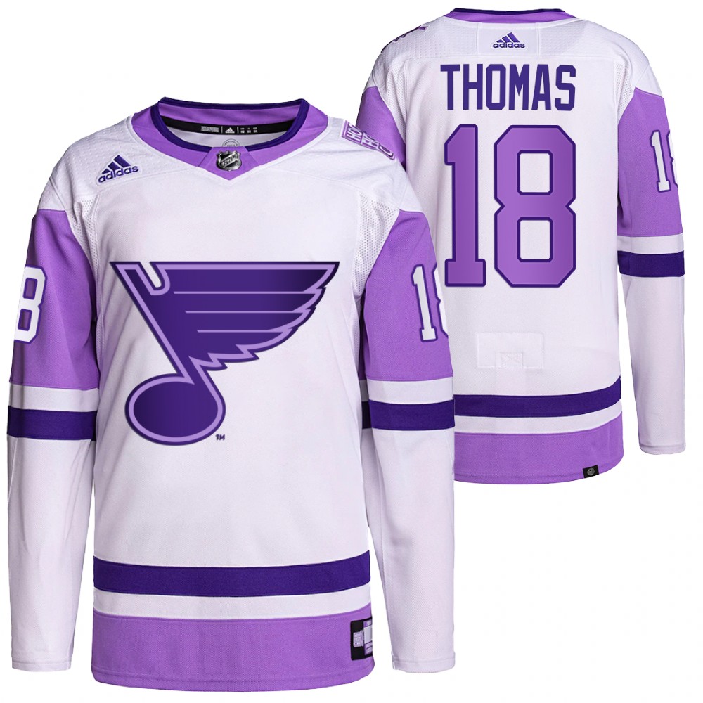 St. Louis Blues Robert Thomas HockeyFightsCancer White Primegreen Authentic Jersey