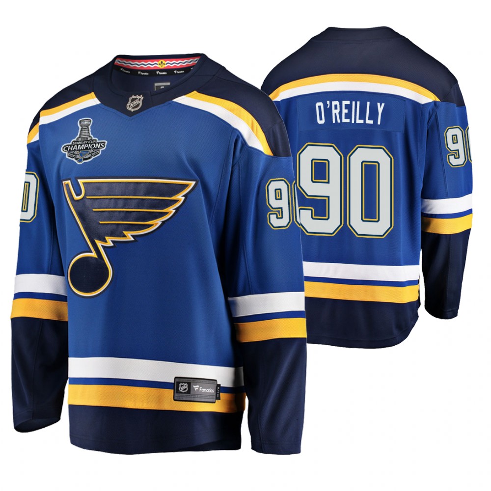 St. Louis Blues Ryan O'Reilly Blue 2019 Stanley Cup Champions Home Men's Jersey