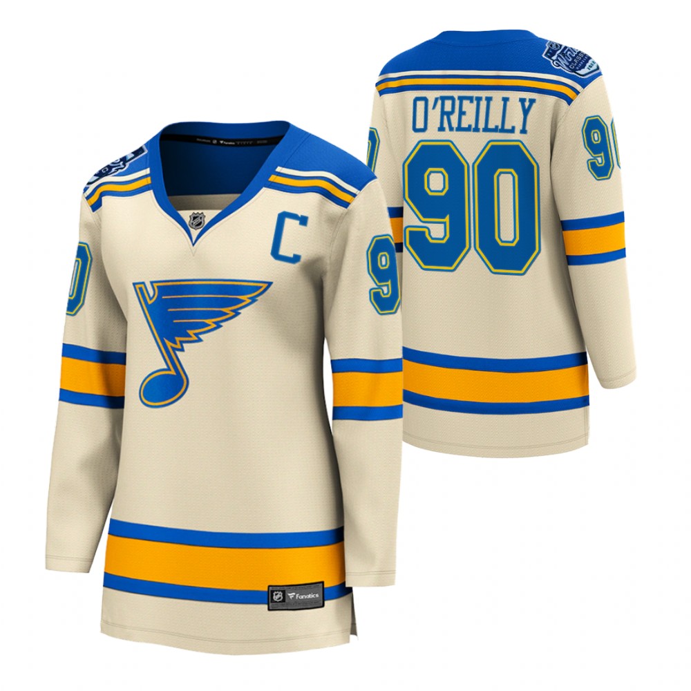 St. Louis Blues Ryan O'Reilly Women Cream 2022 Winter Classic Jersey