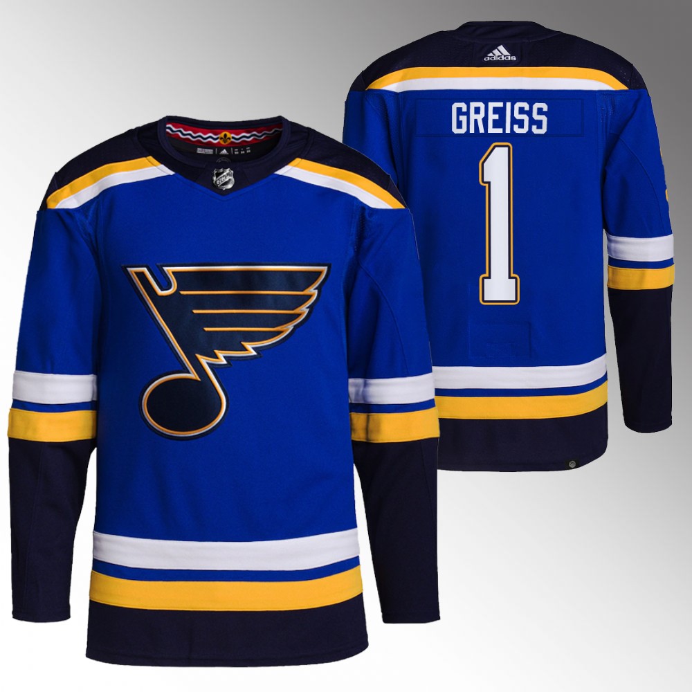 St. Louis Blues Thomas Greiss Blue Authentic Primegreen Home Jersey