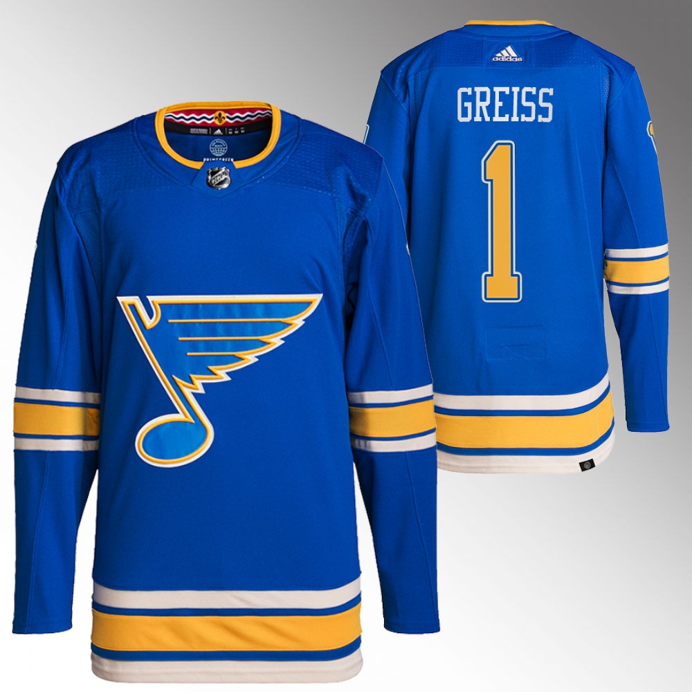 St. Louis Blues Thomas Greiss Blue Primegreen Authentic Alternate Jersey