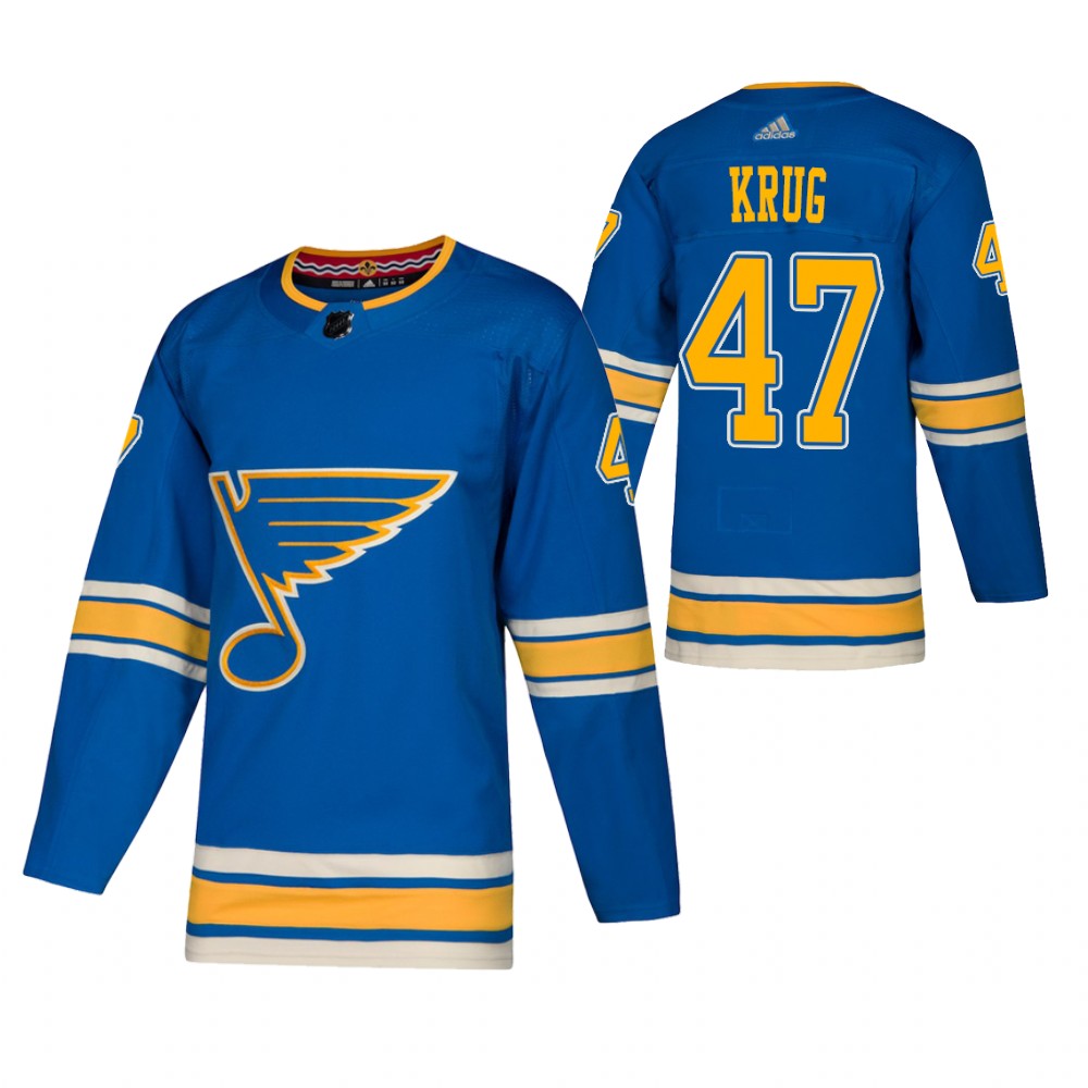 St. Louis Blues Torey Krug Blue 2020-21 Alternate authentic Player Jersey