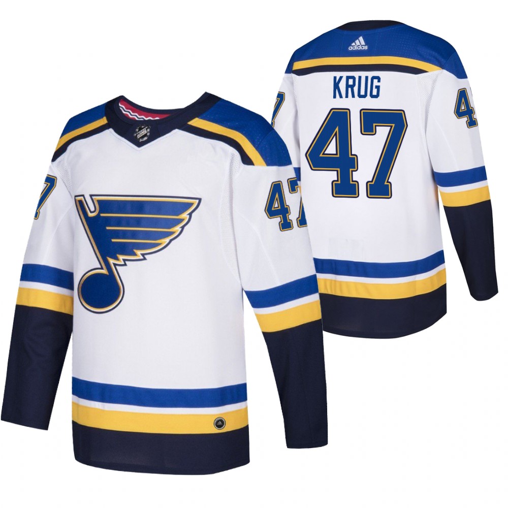 St. Louis Blues Torey Krug White 2020-21 Away Authentic Player Jersey