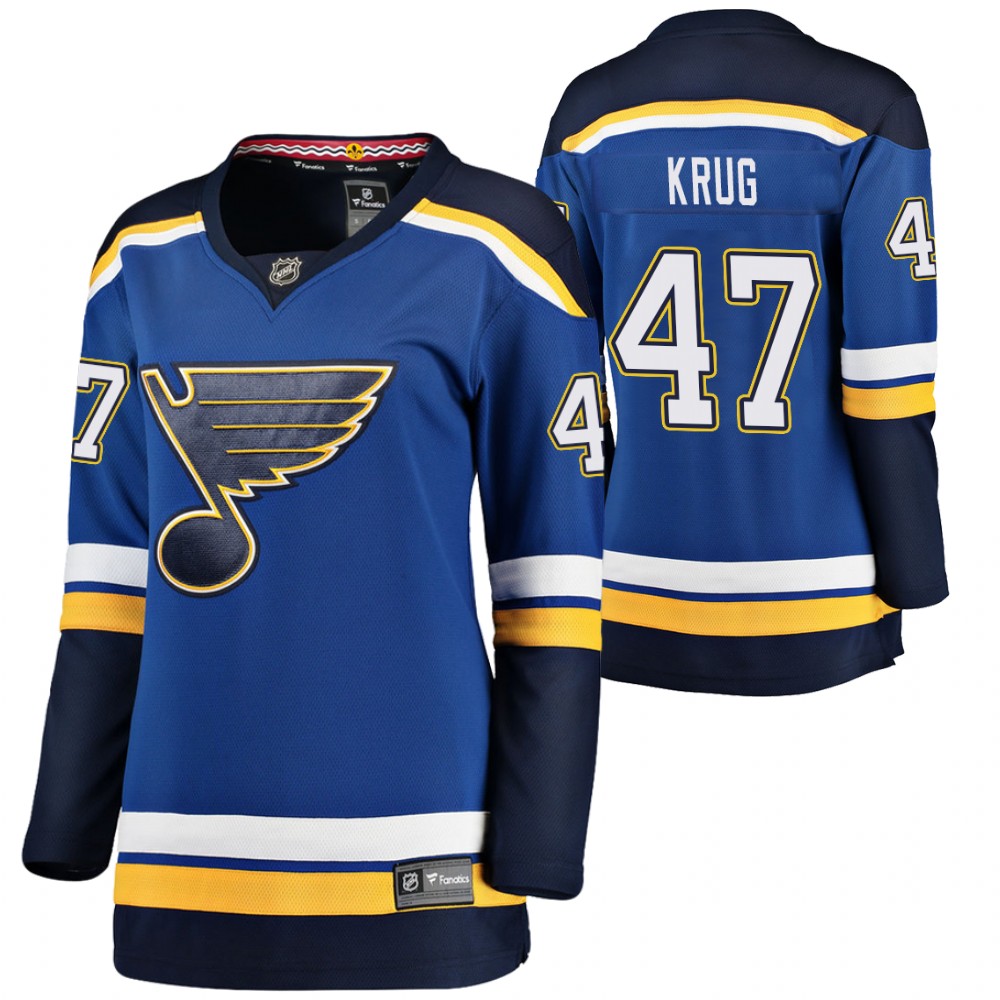 St. Louis Blues Torey Krug Women Royal 2020-21 Home Jersey