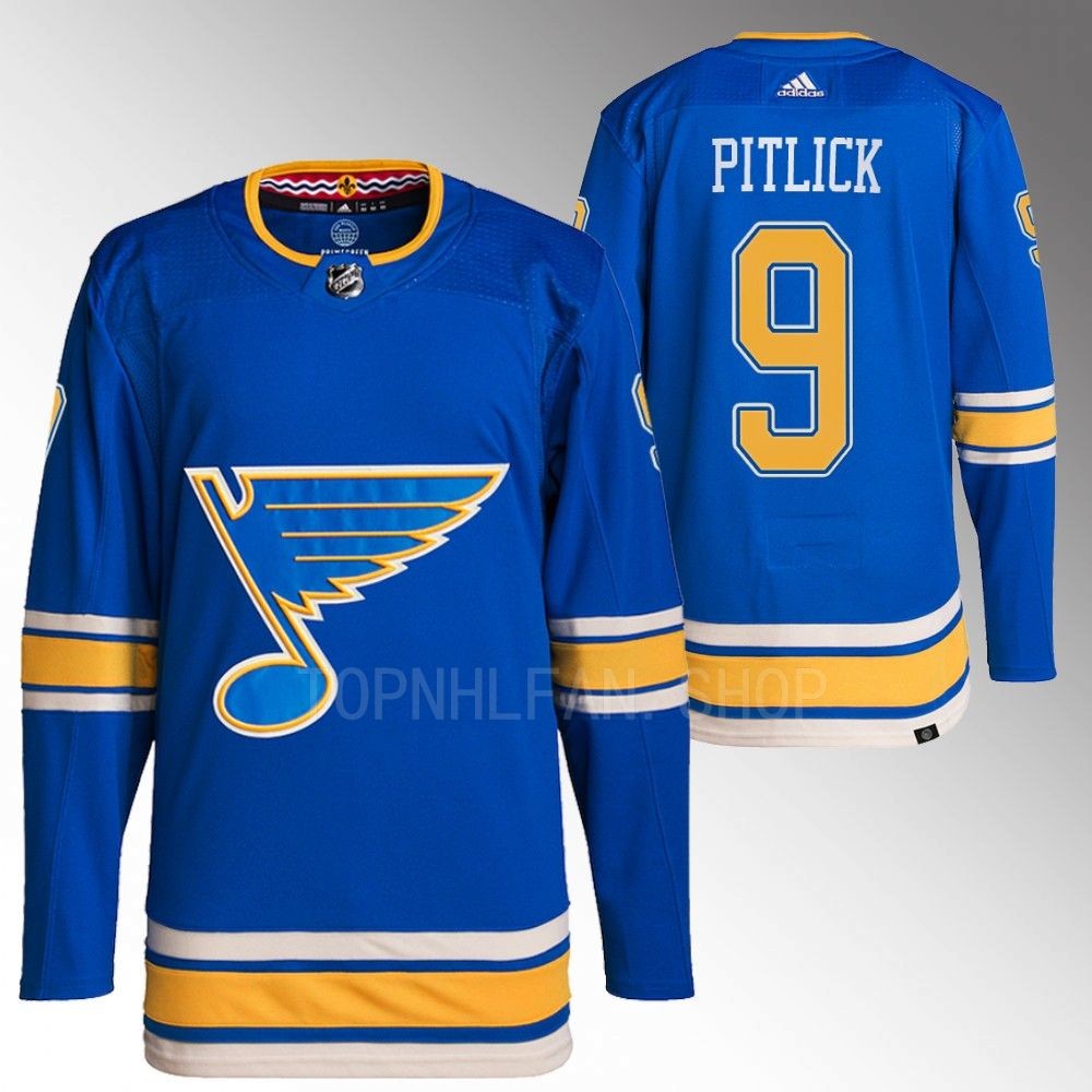 St. Louis Blues Tyler Pitlick Blue Authentic Primegreen Alternate Jersey